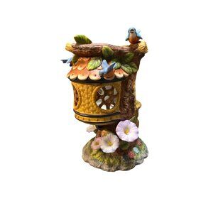 PartyLite Tree Top Inn Tea-Light Candle Holder Retired 1990s Hand-Painted Cerami